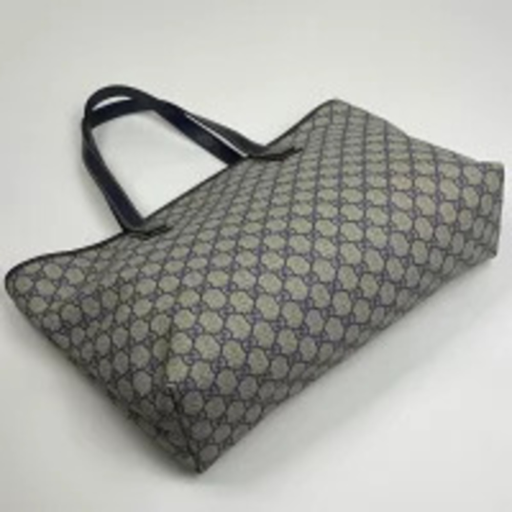 Gucci canvas Navy tote GG beige bag shoulder Blue Blue Tan